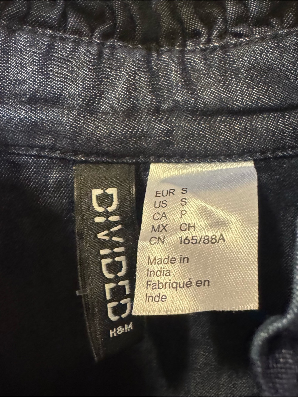 H&M Ruffle-Neck Denim Top - Picture 2 of 6